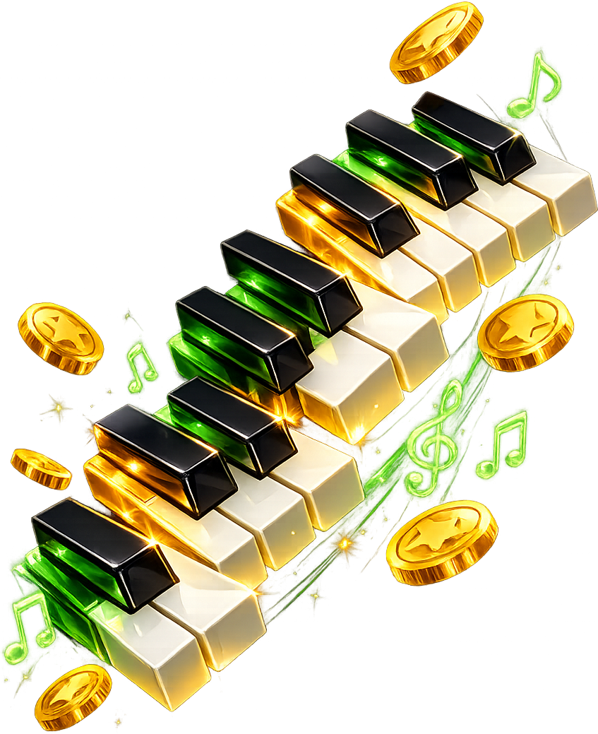 Teclas Neon Piano Pix